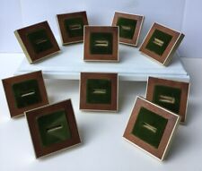 Lote vintage 10 anéis de veludo verde madeira joalheria loja expositores configurações década de 1950 comprar usado  Enviando para Brazil