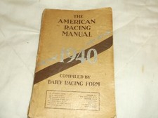 1940 American Racing Manual softbound, encadernação usada, páginas intactas, capa traseira de comprar usado  Enviando para Brazil