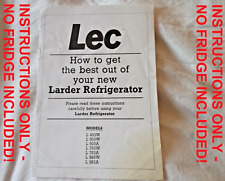 Instructions lec fridge for sale  WORTHING