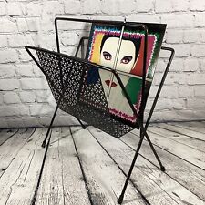 Porta-revistas metal malha ALTA preta cadeira piso lateral vintage álbum de jornal moderno comprar usado  Enviando para Brazil