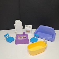 Lote de 7 móveis para casa da família Peppa Pig, sofá banheira geladeira fogão.. comprar usado  Enviando para Brazil
