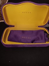 ÓCULOS DE SOL GUCCI ROXO ESTOJO RÍGIDO FELTRO AMARELO DENTRO + PANO USO LEVE comprar usado  Enviando para Brazil