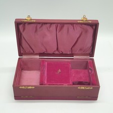 Caixa de joias/bugigangas de madeira coberta de couro vitoriano interior vermelho comprar usado  Enviando para Brazil