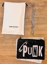 I Know The Queen Punk NOVA Bolsa de Embreagem Glitter Feita à Mão Preta e Branca + Alça de Corrente comprar usado  Enviando para Brazil