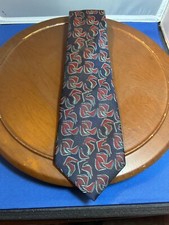Gravata geométrica masculina Italianissimo azul poliéster mistura de seda, usado comprar usado  Enviando para Brazil