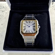 CUSTOM SANTOS VARTIER BUILD MOD TWO TONE GOLD SILBER 38mm NH35 EDELSTAHL comprar usado  Enviando para Brazil