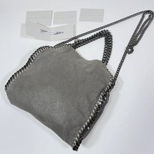 Bolsa de mão feminina Stella McCartney cinza couro ecológico Falabella corrente bidirecional 10 polegadas comprar usado  Enviando para Brazil