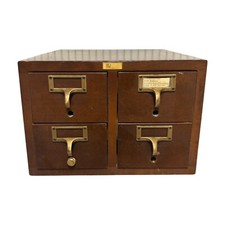 Gabinete de cola de milano vintage BRODART de 4 cajones de madera catálogo de tarjetas biblioteca segunda mano  Embacar hacia Mexico