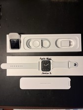 Apple Watch Series 2 prata aço inoxidável, bom estado, nova pulseira esportiva branca comprar usado  Enviando para Brazil