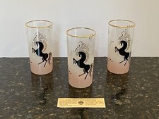Óculos de cavalo vintage Libbey MCM Golden Stallion aro dourado 22K (3) *** RARO***, usado comprar usado  Enviando para Brazil
