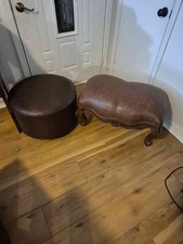 Brown leather ottoman for sale  Scott