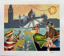 Francesco Nesi- Serigrafia Original em Papel "LAGUNA ROMANTICA" comprar usado  Enviando para Brazil