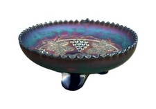 Vintage Northwood Cabo de Uva Carnaval Vidro Pontilhado Elétrico Azul comprar usado  Enviando para Brazil