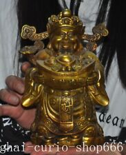 Estátua de Buda 7,6"China templo bronze yuanbao dinheiro mamão deus da riqueza plutus comprar usado  Enviando para Brazil