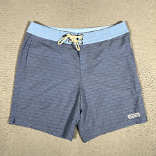 Shorts masculino Fair Harbor 33 prancha de onda azul cordão praia surf natação logotipo comprar usado  Enviando para Brazil
