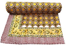 Lance de algodão indiano reversível, estampa de bloco floral feita à mão, queen size comprar usado Lance de algodão indiano reversível, estampa de bloco floral feita à mão, queen size comprar usado  Enviando para Brazil