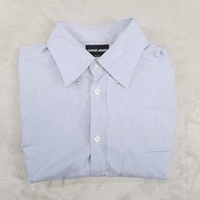 Camisa social masculina Giorgio Armani 14,5 azul com botões feita na Itália escritório comprar usado  Enviando para Brazil