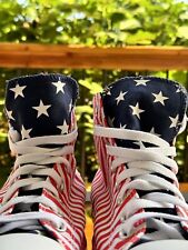 Masculino CONVERSE tamanho 9.5 CHUCK TAYLOR ALL STAR Vermelho Branco Azul EUA Memorial Day comprar usado  Enviando para Brazil