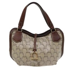 Bolsa de mão de lona CELINE Paris Macadam marrom autêntica 77387 comprar usado  Enviando para Brazil