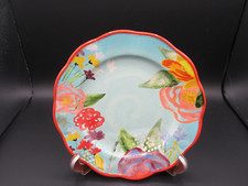 Pioneer Woman Floral Aqua Celia, Acabamento Vermelho, Prato de Salada 8,3/4 pol. largo (PW09) comprar usado  Enviando para Brazil