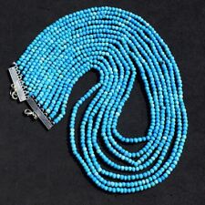 Colar feminino 7 fios 314 cts turquesa facetada com miçangas joia AK 05 E469 comprar usado  Enviando para Brazil