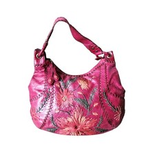 Bolsa de ombro Isabella Fiore couro boho vermelha floral bordada ponto chicote comprar usado  Enviando para Brazil