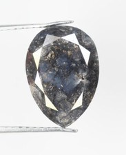 4.11 CT Natural Suelto Pera Sal y Pimienta Diamante Negro Gris Color Forma Pera segunda mano  Embacar hacia Mexico