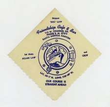 1940s FRIENDSHIP CAFÉ SANTA MONICA CANYON COQUETEL GUARDANAPO CAPITÃO DOC LAW Raro comprar usado  Enviando para Brazil
