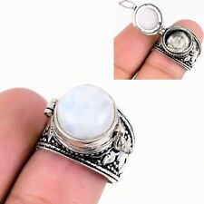Anel venenoso banhado a prata 925 Rainbow Moonstone feito à mão tamanho 8 EUA comprar usado  Enviando para Brazil