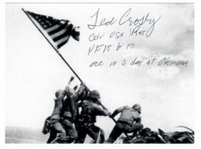 FOTO PRATA IWO JIMA DO VENCEDOR DA MEDALHA DE HONRA JOHN CROSBY ASSINADA À MÃO 4X5-3/8" comprar usado  Enviando para Brazil