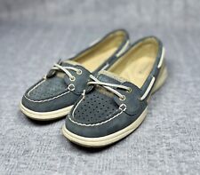 Zapatos de barco Sperry Top Sider para mujer azul tostado cuero gamuza talla 5,5 M segunda mano  Embacar hacia Argentina