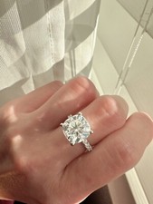 Anillo de compromiso y boda moissanita de corte cojín de 5 quilates, talla 6 de EE. UU. segunda mano  Embacar hacia Mexico