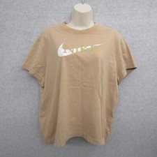 Blusa Nike Feminina Top Camisa Tamanho G Marrom Manga Curta Decote Redondo Casual Preppy, usado comprar usado  Enviando para Brazil