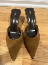 Usado, Salto pontudo feminino Zara marrom camurça tamanho 37 comprar usado Usado, Salto pontudo feminino Zara marrom camurça tamanho 37 comprar usado  Enviando para Brazil