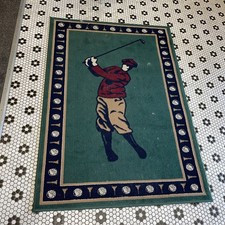 Tapete de golfe vintage Shaw Rugs EUA 39"X55 colecionável recordações de golfe comprar usado  Enviando para Brazil