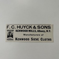 F. C. Huyck & Sons Kenwood Steve Cloths Kenwood Mills Albany NY 1929 anúncio SAI5-S33 comprar usado  Enviando para Brazil