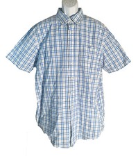 Camisa quadriculada masculina manga curta CROFT & BARROW azul branca XXL alta comprar usado  Enviando para Brazil