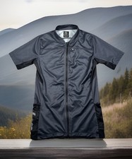Camiseta masculina BackCountry ciclismo zíper completo M preta/cinza com zíper bolso respirável *falha comprar usado  Enviando para Brazil
