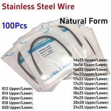 100 peças fio dental ortho S.S arco redondo retangular fios de aço inoxidável natural comprar usado  Enviando para Brazil