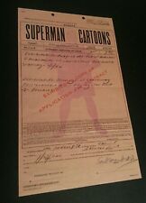 Superman desenhos animados Fleischer Studios Paramount contrato de expositores 1941 1942 comprar usado  Enviando para Brazil
