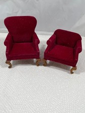 Conjunto de duas poltronas de veludo para salão de casa de bonecas escala 1:12 década de 1970 comprar usado  Enviando para Brazil