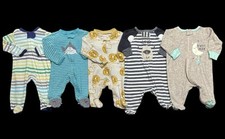 Lote de pijama bebê menino tamanho recém-nascido Carter's algodão com zíper pés de algodão dorminhoco comprar usado  Enviando para Brazil