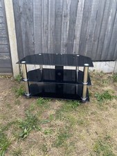 Black glass trolley.3 for sale  RAINHAM
