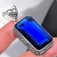 Colgante de joyería de plata de ley 925 hecho a mano con piedras preciosas de tanzanita segunda mano  Embacar hacia Mexico