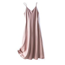 Vestido longo feminino cetim sedoso sexy alça espaguete sem costas maxi vestido, usado comprar usado  Enviando para Brazil
