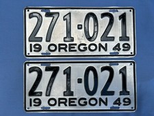Oregon 1949 license for sale  Roseburg