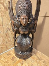 Estátua feminina esculpida em madeira Art Deco Balinesa Indonésia meados do século XX Bali comprar usado  Enviando para Brazil