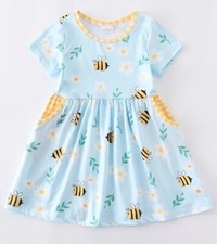 NUEVO Vestido Boutique Abejas y Flores Niñas Sin Mangas segunda mano  Embacar hacia Mexico
