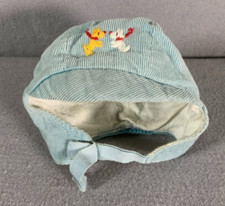 Boné de veludo vintage azul bebê menino com alça de queixo/cobertura de orelha bordada cães comprar usado  Enviando para Brazil