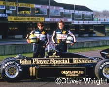Foto colorida Ayrton Senna e Elio De Angelis JPS Lotus 1985 - F1 comprar usado  Enviando para Brazil
